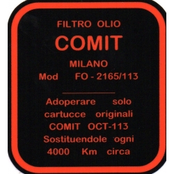 Alfa Romeo Decal COMIT Oil Filter Housing Giulietta, Giulia [403.COM]